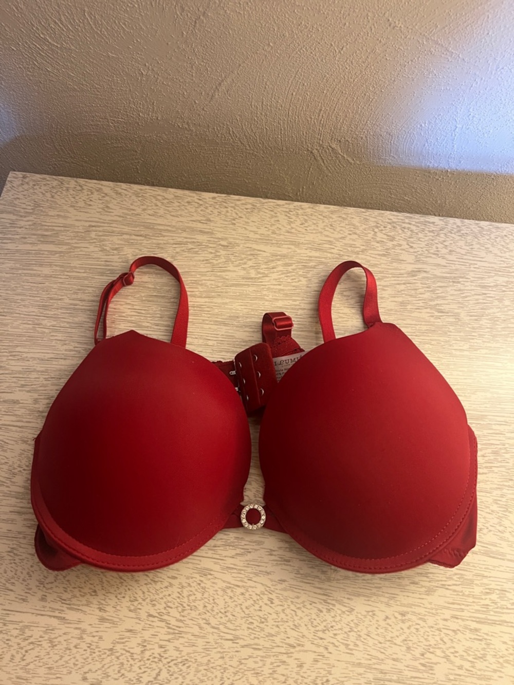 Red Bra with Rhinestone Accent - Women Intimates